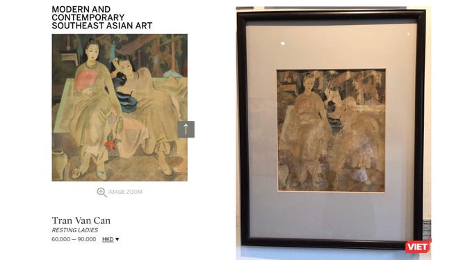 Tranh của họa sĩ Trần Văn Cẩn - Một bản khá mới đang được rao bán trên Sotheby's Hong Kong; trong khi bản đang lưu giữ ở Bảo tàng Mỹ thuật Việt Nam đã xuống cấp trầm trọng. 