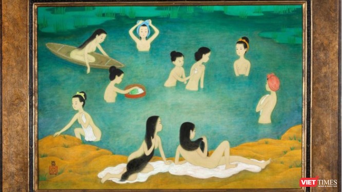 Bức tranh lụa “Những người phụ nữ tắm” của Mai Trung Thứ vừa bán ra thành công trên thị trường Châu Âu, có giá hơn 9 tỷ đồng
