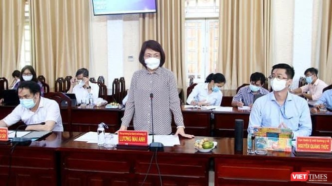 Ảnh: Bà Lương Mai Anh, Phó Cục trưởng Cục Quản lý Môi trường Y tế (Bộ Y tế), Trưởng Đoàn công tác của BYT tại Đồng Tháp 