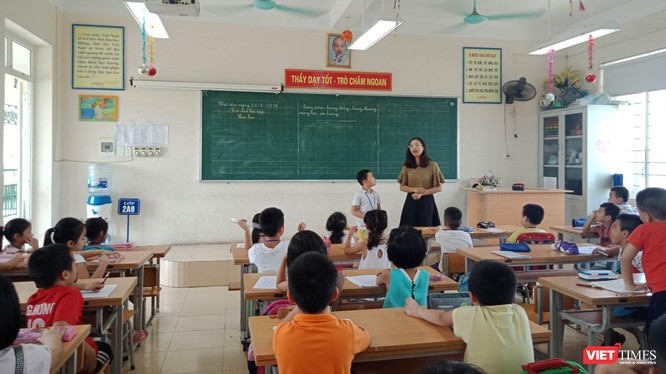 Một giờ học tại Trường tiểu học Chu Văn An (Hoàng Mai, Hà Nội)