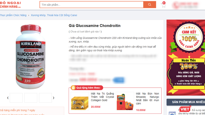 Sản phẩm Glucosamin & Chondroitin 1500 chưa được công bố với cơ quan chức năng nhưng đã bán ra thị trường.