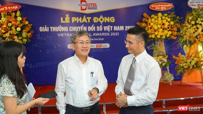 Ông Nguyễn Quang Thanh trao đổi với VietTimes bên lề Họp báo phát động Giải thưởng Chuyển đổi số 2021 - diễn ra mới đây.