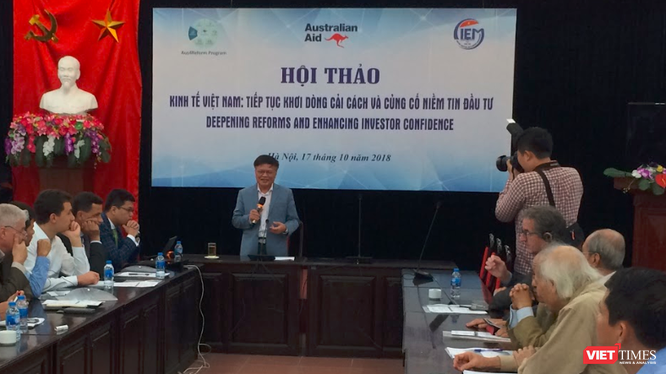 Khung cảnh buổi hội thảo Kinh tế Việt Nam: Tiếp tục dòng cải cách và củng cố niềm tin đầu tư (Ảnh: P.D)