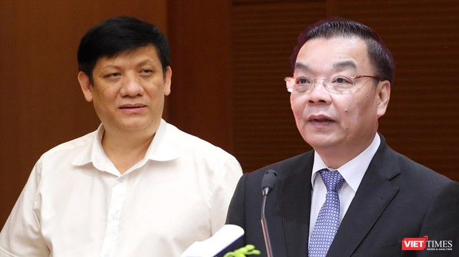 Nguyên Bộ trưởng Bộ Y tế Nguyễn Thanh Long và nguyên Chủ tịch UBND Tp. Hà Nội Chu Ngọc Anh