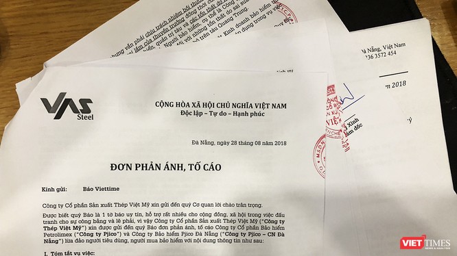 Công ty Cổ phần Sản xuất Thép Việt Mỹ tố Pjico Đà Nẵng đã lừa người mua bảo hiểm.