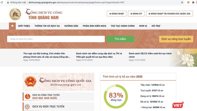 Cổng dịch vụ công trực tuyến tỉnh Quảng Nam