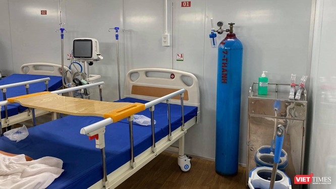 Một phòng bệnh đang được chuẩn bị đón bệnh nhân tại Bệnh viện dã chiến số 16 (Ảnh: BYT) 
