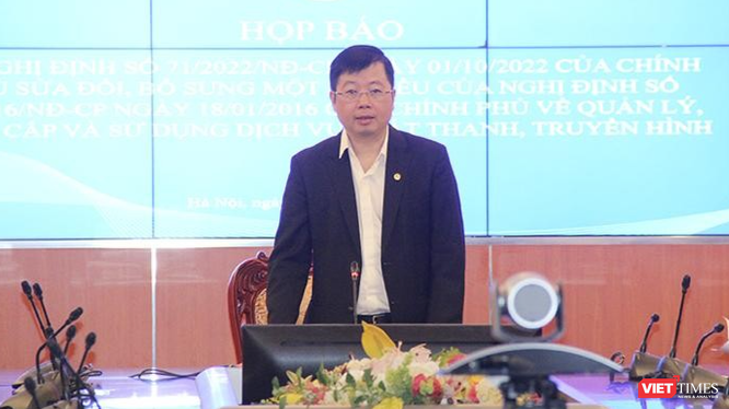 Thứ trưởng Bộ Thông tin và Truyền thông Nguyễn Thanh Lâm phát biểu tại buổi họp báo