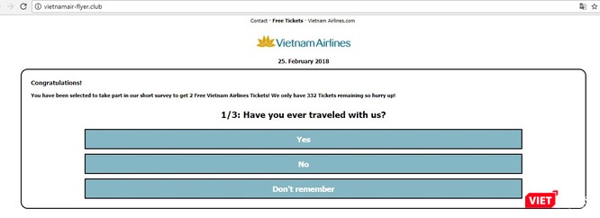 Nguy cơ lộ thông tin cá nhân từ chương trình giả mạo tặng vé máy bay miễn phí ảnh 2