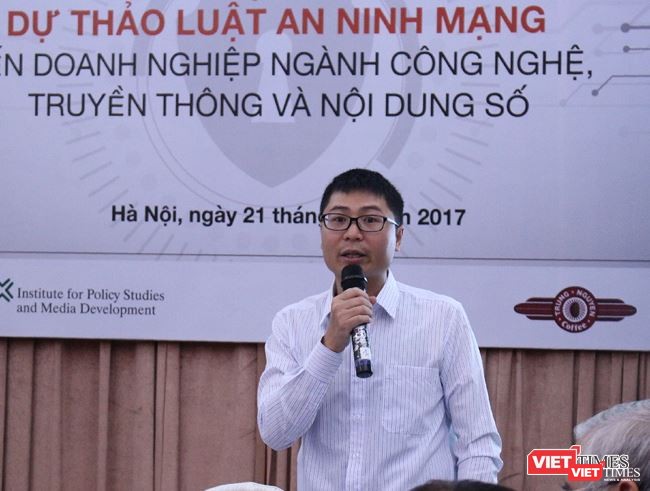 Thạc sỹ Nguyễn Quang Đồng báo cáo kết quả nghiên cứu Viện Chính sách và Phát triển truyền thông tại hội thảo 