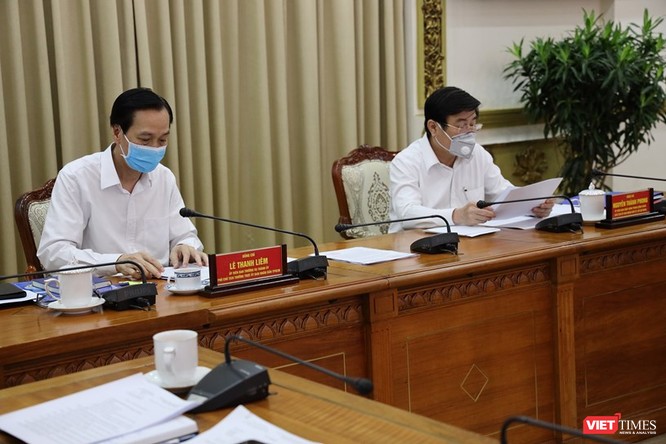 Phó Chủ tịch thường trực Lê Thanh Liêm và Chủ tịch UBND TP.HCM Nguyễn Thành Phong (Ảnh: TTBC) 