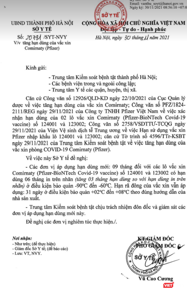 Phụ huynh lo lắng 2 lô vaccine COVID-19 Pfizer về Việt Nam sắp hết hạn sử dụng: Bộ Y tế nói gì? ảnh 3