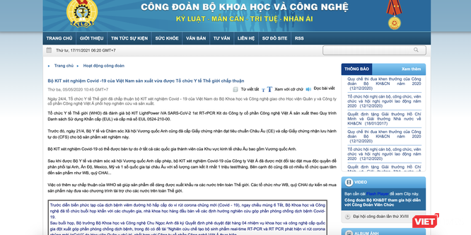 Web của Bộ KH&CN bất ngờ gỡ tin "bộ kit test COVID-19 của Công ty Việt Á được WHO chấp thuận" ảnh 1