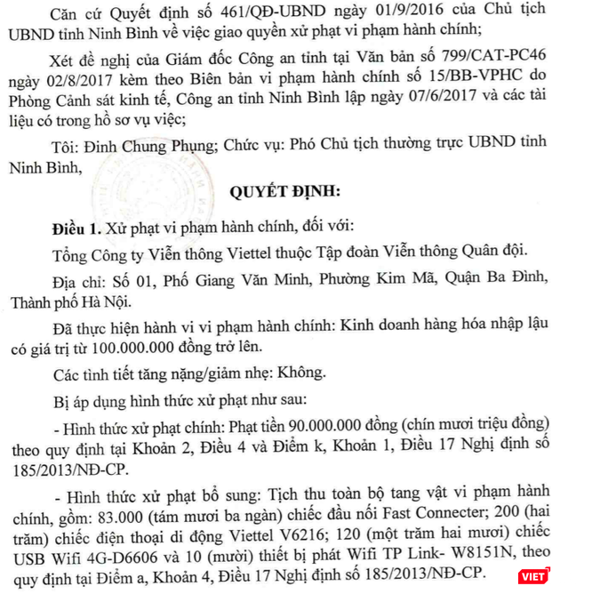 Chậm cung cấp giấy tờ, Viettel bị phạt hành chính 90 triệu đồng ảnh 1