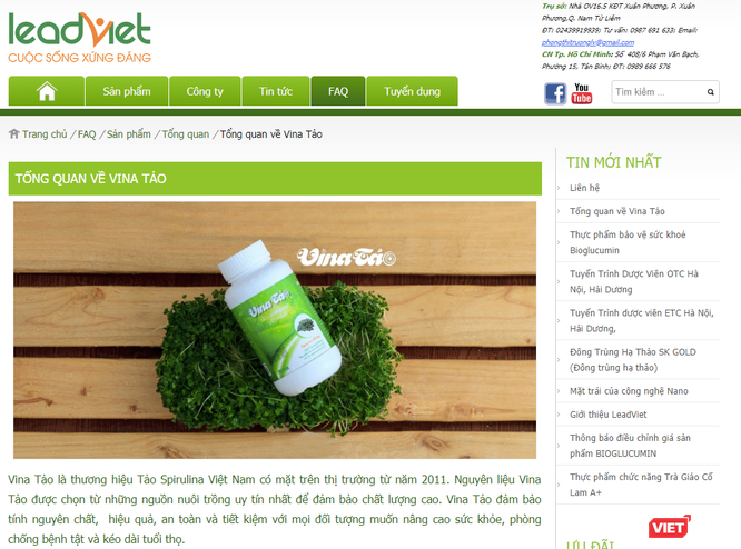  2 website quảng cáo sản phẩm Vina tảo và Egorex Omega 3.6.9 có dấu hiệu lừa dối ảnh 1