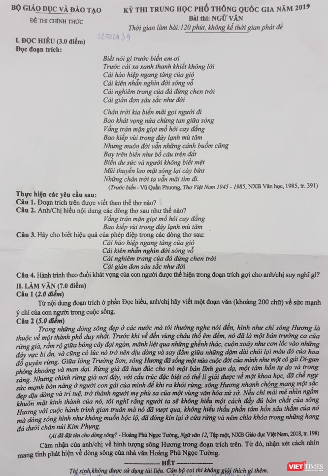 Đề thi Văn “dễ thở”, thí sinh "đập tay ăn mừng" ảnh 1