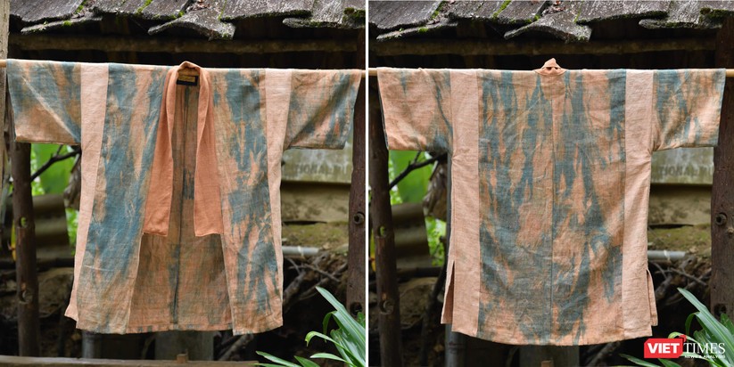 Với kỹ thuật nhuộm chồng lớp bởi củ nâu và màu chàm, những tấm vải cho màu sắc phong phú hơn 