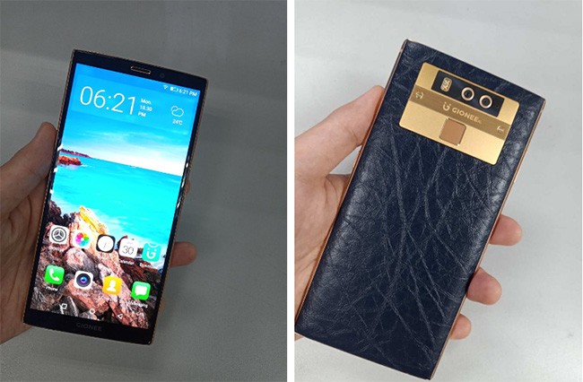 Lộ ảnh trên tay Gionee M7 Plus: màn hình 6,3 inch, mặt lưng da ảnh 1
