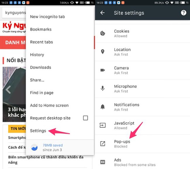 4 cách chặn pop-up quảng cáo trên smartphone ảnh 1