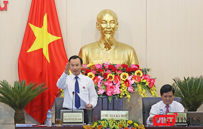 Ông Nguyễn Xuân Anh, Bí thư Thành ủy, Chủ tịch HĐND TP Đà Nẵng điều hành Kỳ họp HĐND TP Đà Nẵng lần thứ 4 vừa diễn ra từ ngày 5/7-7/7