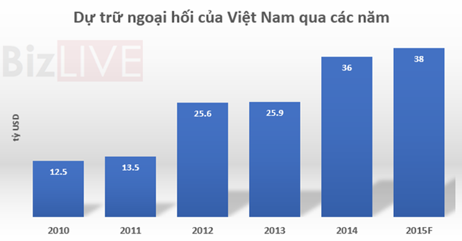 Dự trữ ngoại hối Việt Nam năm 2015 có thể đạt 38 tỷ USD ảnh 1