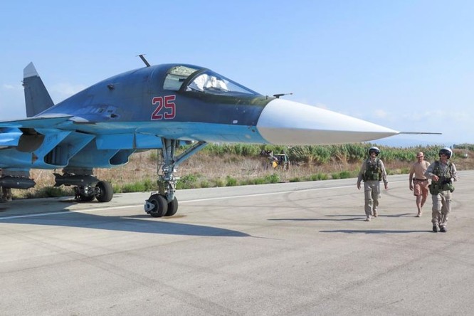 Chiến đấu cơ Su-34 của Nga tham chiến tại Syria ảnh: RT
