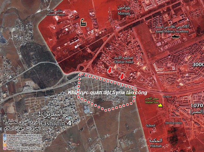 Khu vực quân đội Syria tổ chức tấn công ngày 21.11.2016