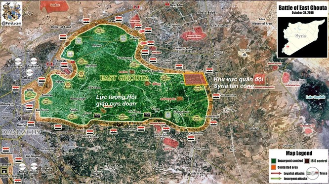 Quân đội Syria tấn công, chuẩn bị quét sạch phiến quân ở Đông Ghouta (video) ảnh 1