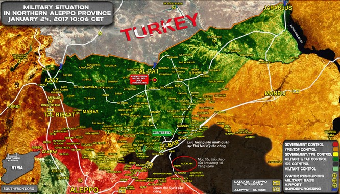 Quân đội Syria, Thổ Nhĩ Kỳ tiến đánh IS ở al-Bab Aleppo ảnh 1