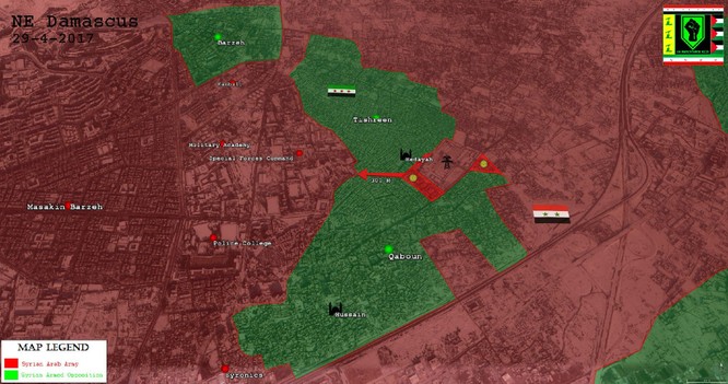 Quân đội Syria vây diệt phe thánh chiến cố thủ ngoại vi Damascus ảnh 1