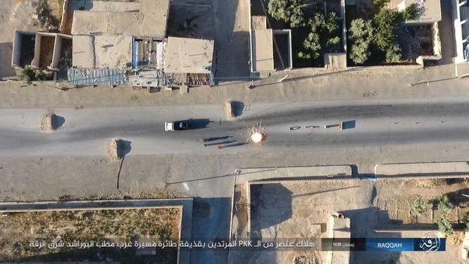 Chiến sự Syria: SDF tấn chiếm 4 quận ngoại ô “thủ đô” IS (video) ảnh 6