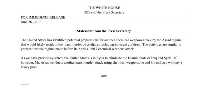 Mỹ lại đe dọa tấn công quân đội Syria với cáo buộc dùng vũ khí hóa học ảnh 1