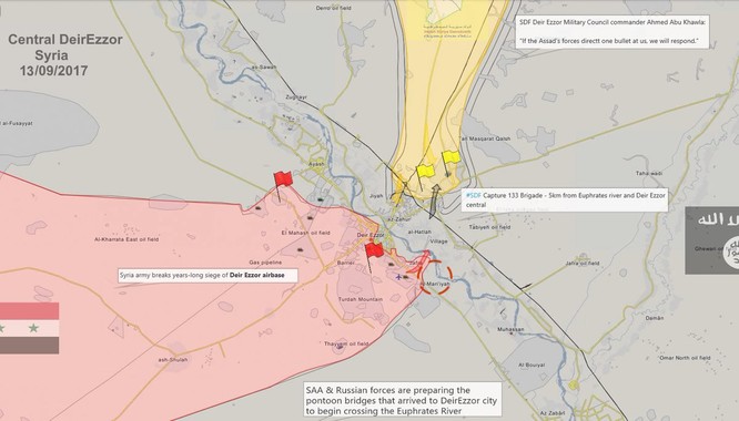 Quân đội Syria băng qua Euphrates đánh IS, người Kurd đua chiếm đất (video) ảnh 2
