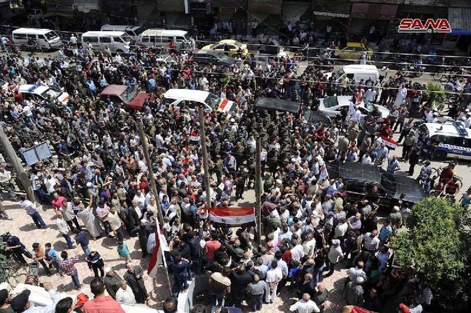 Quân đội Syria thượng cờ trong 3 quận ven Damascus sạch bóng thánh chiến ảnh 4