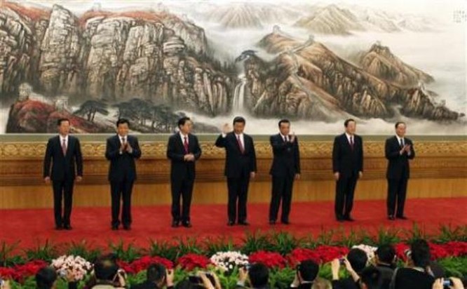 Các Ủy viên thường vụ Bộ Chính trị Đảng Cộng sản Trung Quốc khóa 18. Ảnh: Reuters
