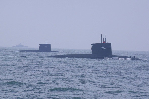 Tàu ngầm Đài Loan huấn luyện. Ảnh: defence.org.cn