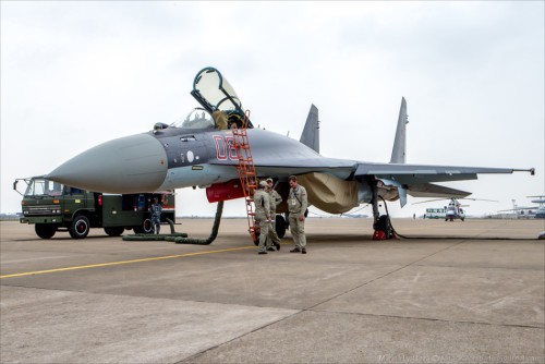 Máy bay chiến đấu Su-35 Nga tại Triển lãm hàng không Chu Hải Trung Quốc năm 2014 (ảnh tư liệu)