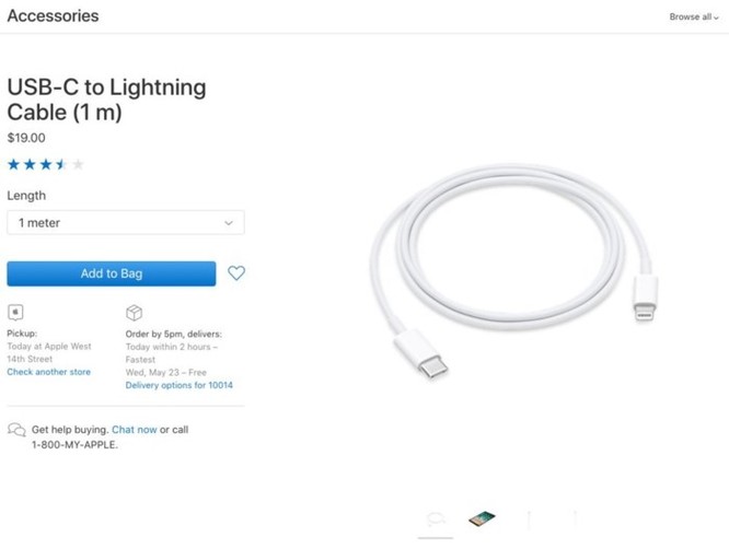 Apple giảm giá 'sốc' dây sạc 'độc quyền' xuống còn 19 USD ảnh 1
