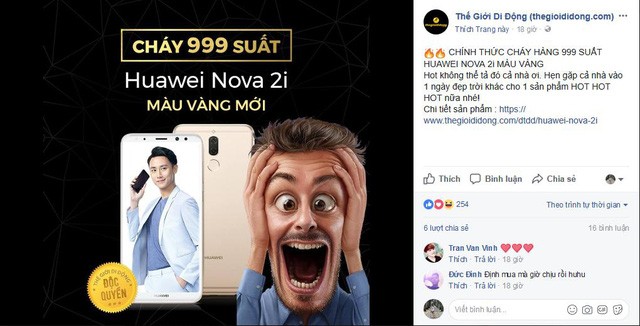 Thế Giới Di Động đã cập nhật tình trạng cháy hàng nova 2i bản màu vàng chiều 27/10