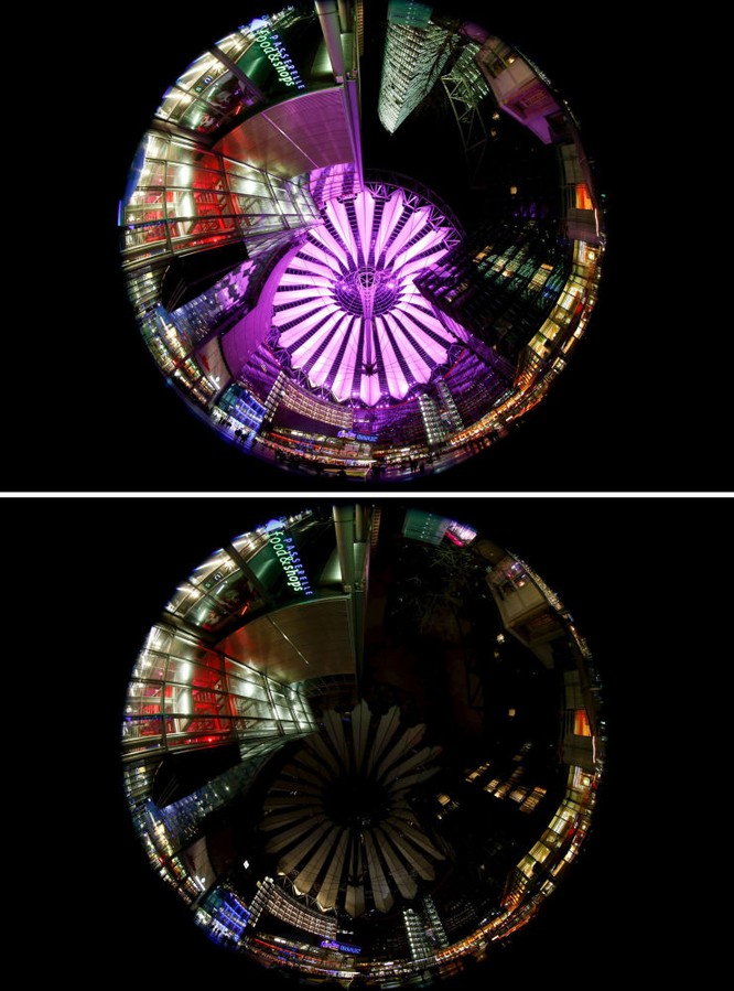 Sony Center ở Berlin trong Giờ Trái Đất