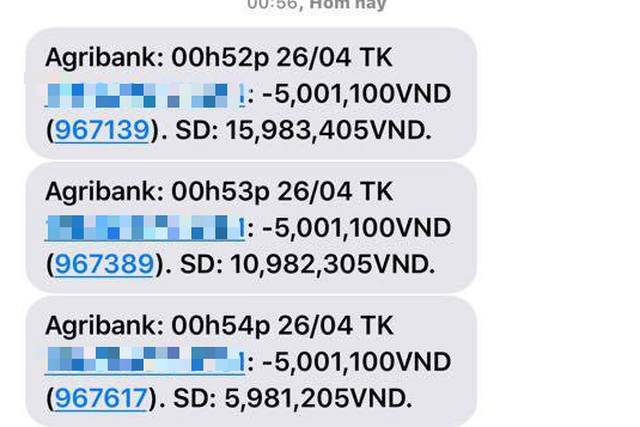 400 tài khoản ngân hàng Agribank bị hack, nhiều người mất tiền - Ảnh 2. 400 tài khoản ngân hàng Agribank bị hack, nhiều người mất tiền - Ảnh 2.