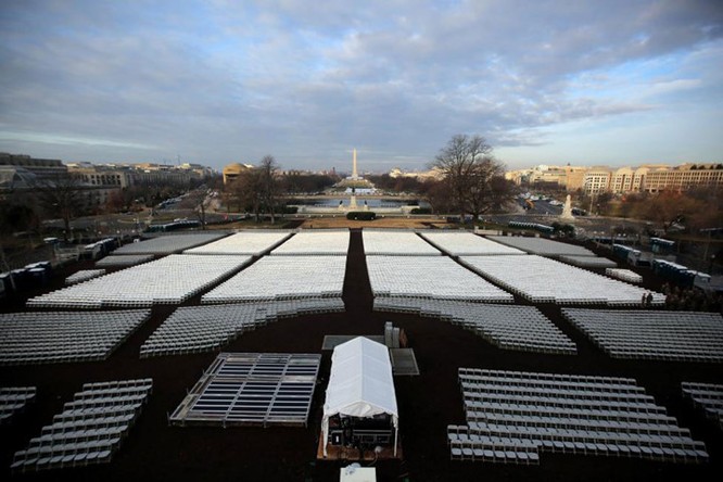 Quảng trường nơi sẽ diễn ra lễ nhậm chức tại Washington.