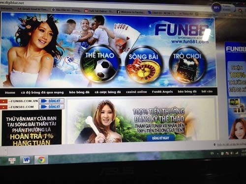 Trang web cá cược Fun88.com (Ảnh Dân trí)