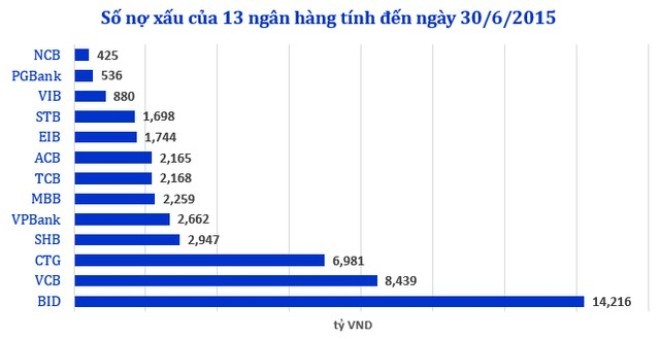Nợ có khả năng mất vốn tăng đột biến tại 13 ngân hàng ảnh 1