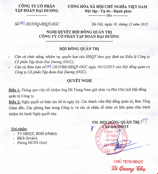 Ông Hà Trọng Nam được bổ nhiệm vị trí Phó chủ tịch HĐQT Ocean Group ảnh 1