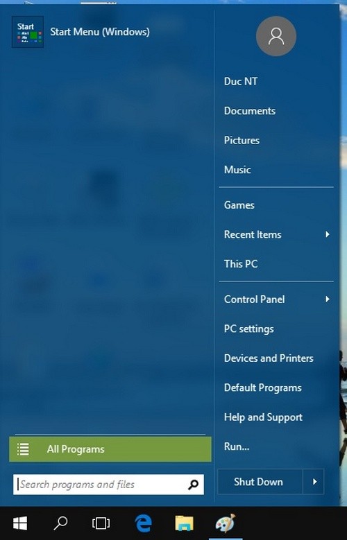 Đưa trình đơn Start của Windows 7 lên Windows 10 ảnh 2