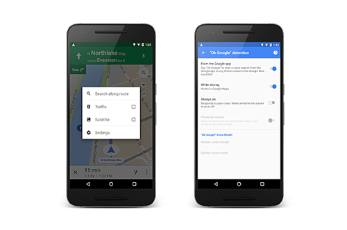 Google Maps hỗ trợ khẩu lệnh OK Google ảnh 1