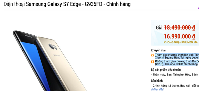 Galaxy S7/S7 edge giảm giá cả triệu đồng chào giáng sinh ảnh 1