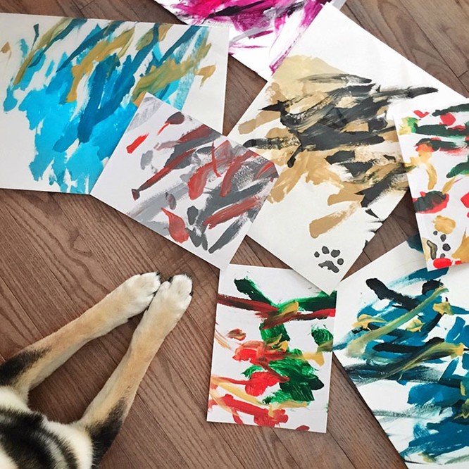 Chú chó Shiba Inu được chủ dạy vẽ tranh, kiếm tới 5000 USD từ tranh vẽ ảnh 4