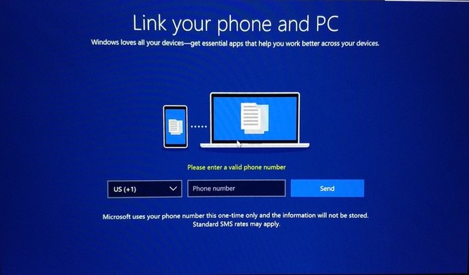 Microsoft yêu cầu số điện thoại để cài đặt Windows 10 Build 17063 ảnh 1